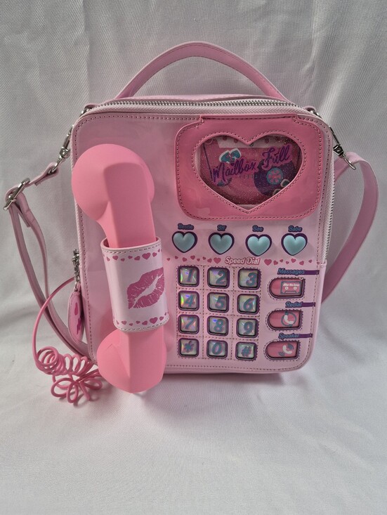 Sugar Thrillz Handbags - Sugar Thrillz Dolls Kill Love Line Retro Phone Crossbody Bag Pink Working
